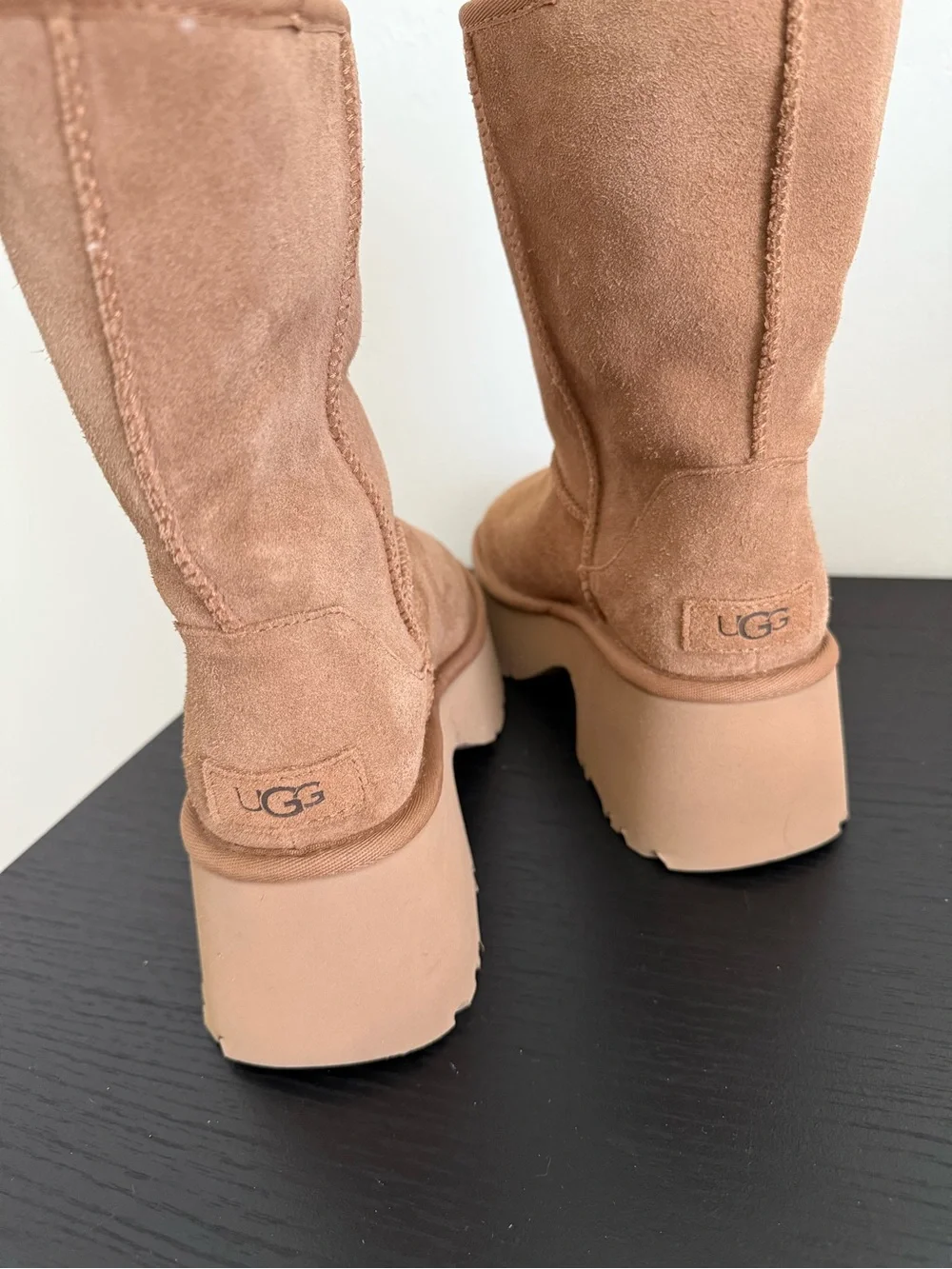 UGG Women's Chunky Platform Suede Boots in Tan